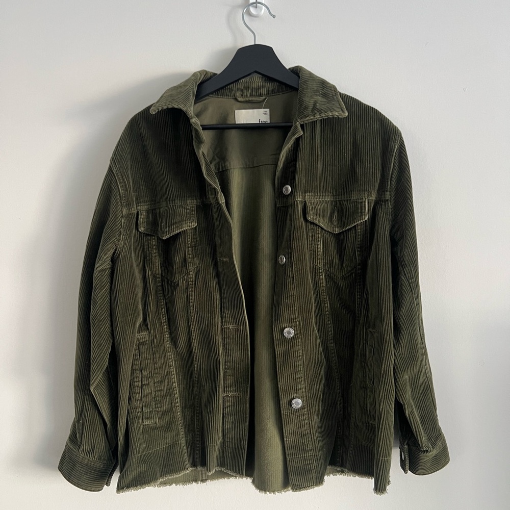 Aritzia Wilfred Olive Green Corduroy Shacket